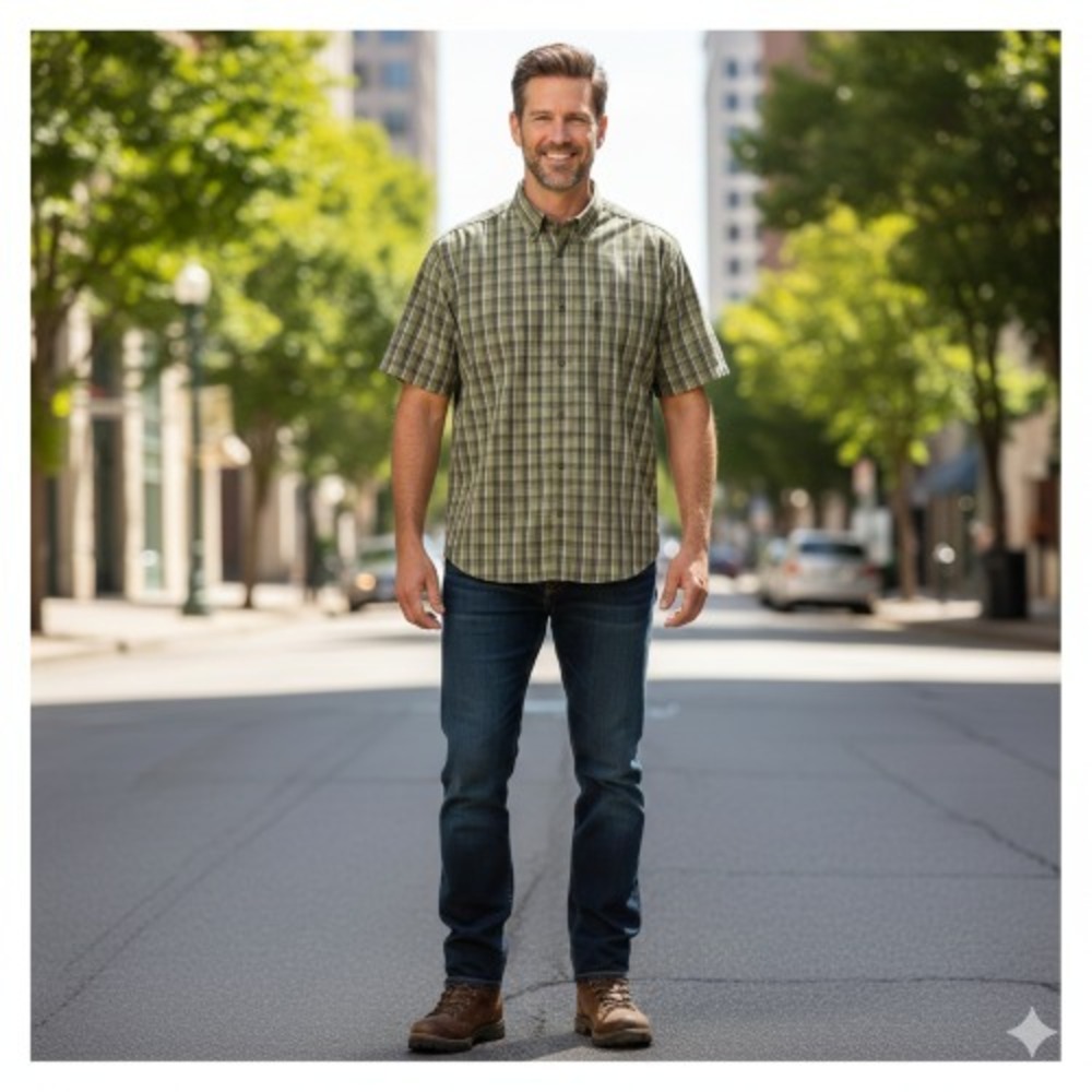 Clearwater Outfitters Men's Plaid Button‑Up Shirt‎ Size M